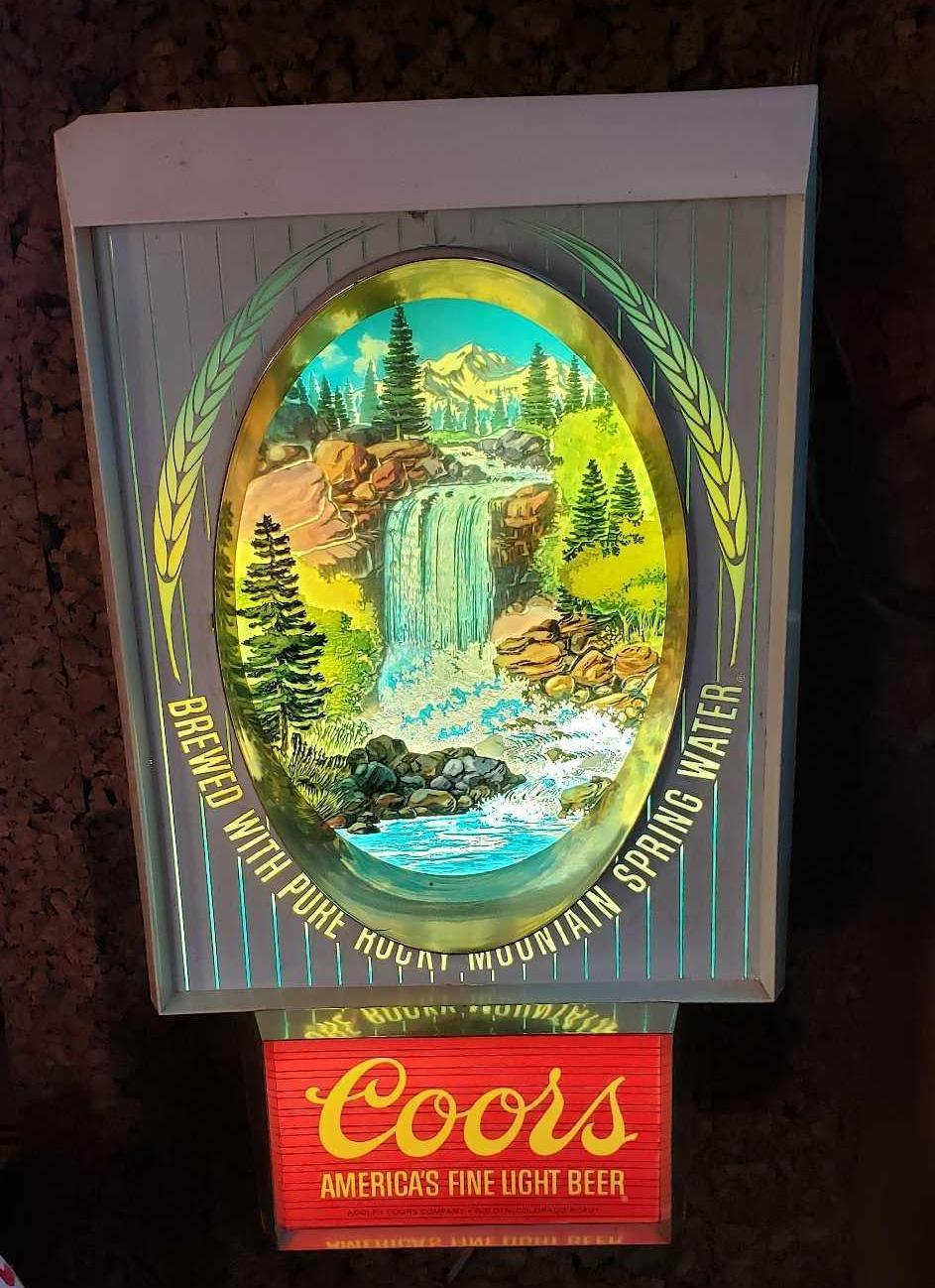 COORS WATERFALL LIGHT UP SIGN