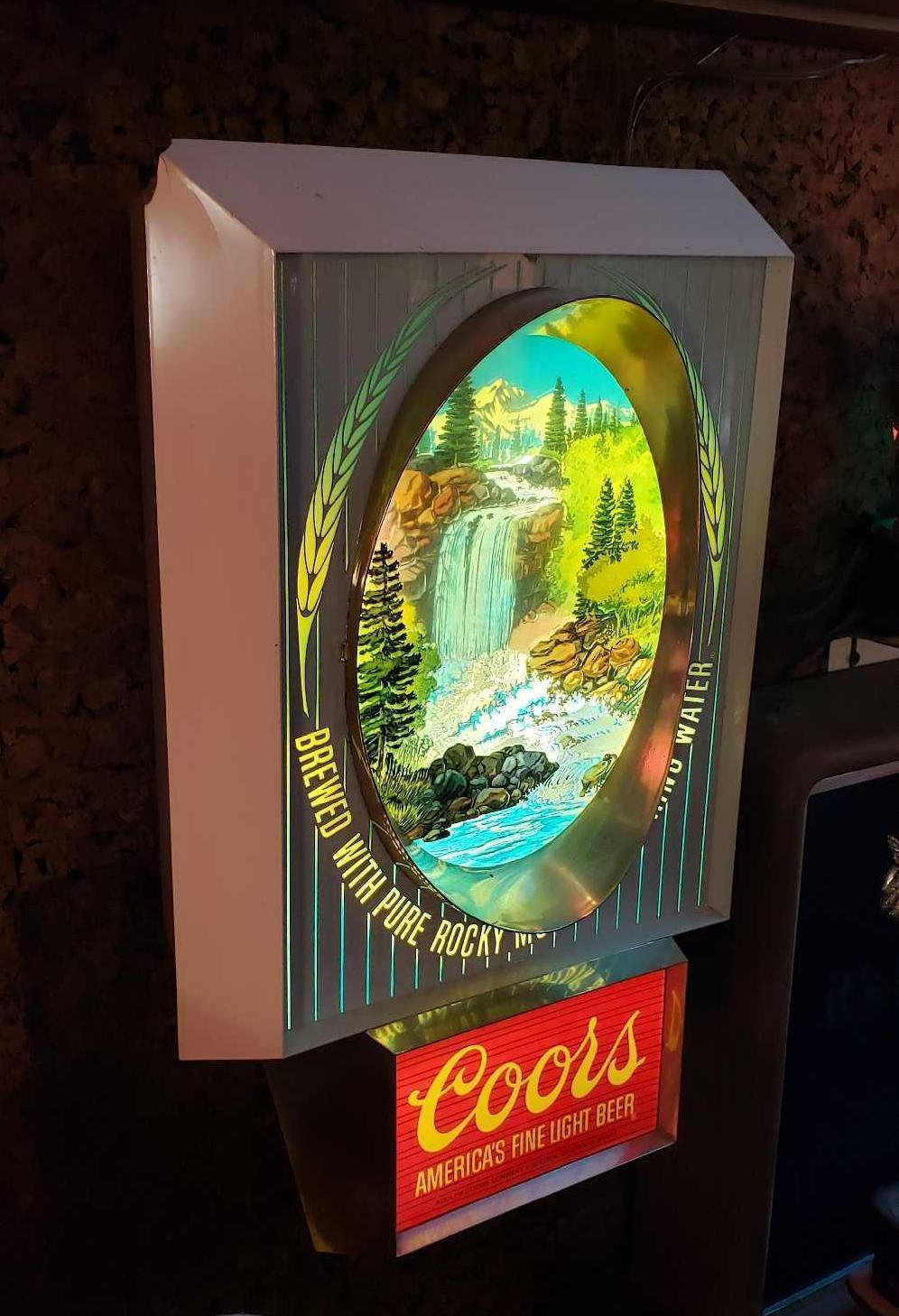 COORS WATERFALL LIGHT UP SIGN