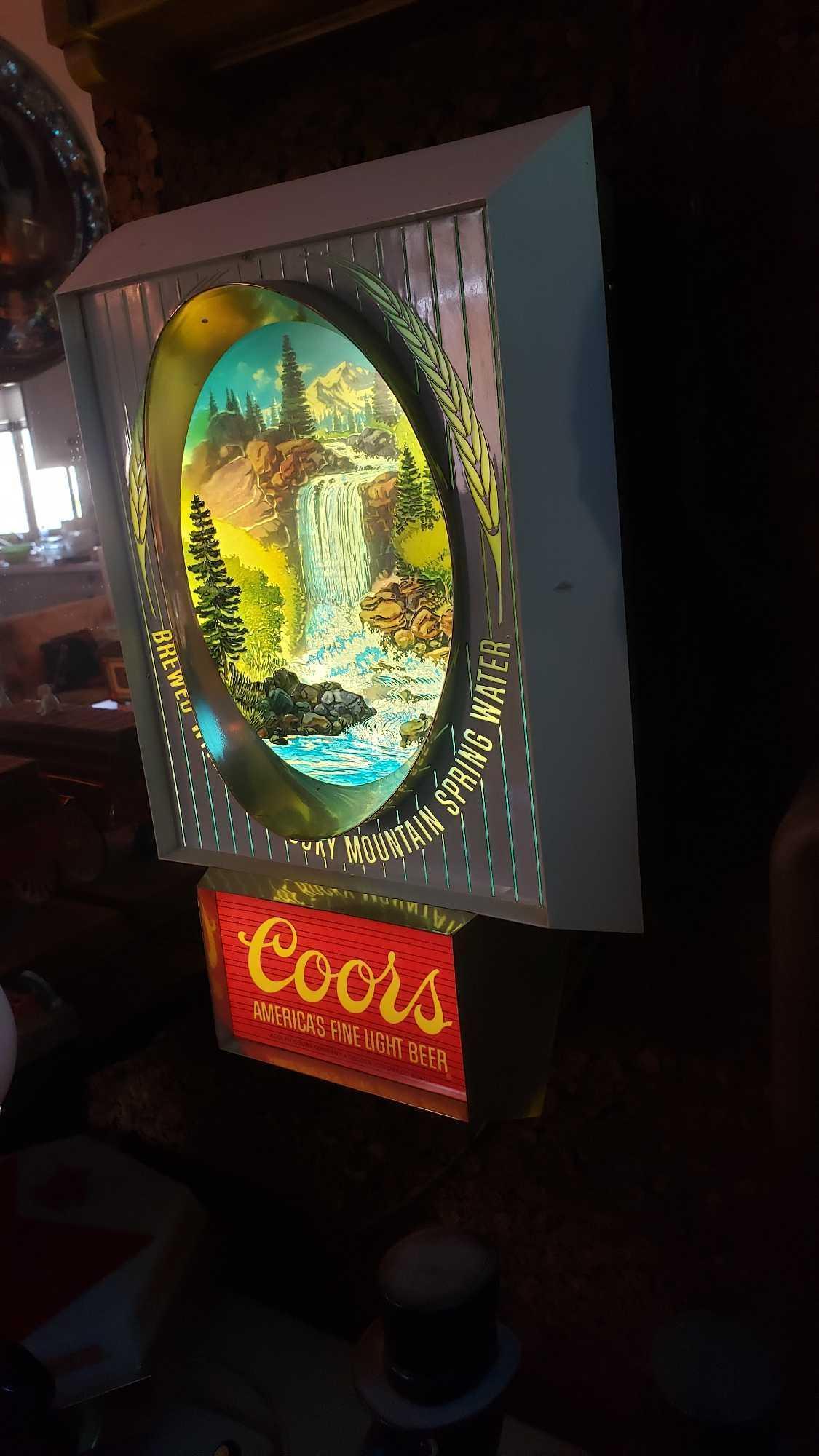 COORS WATERFALL LIGHT UP SIGN