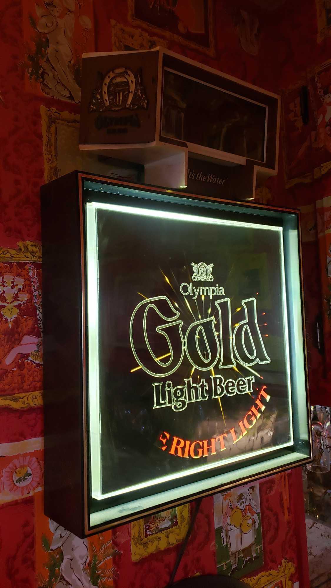 OLYMPIA BEER AND OLYMPIA GOLD LIGHT BEER SIGNS