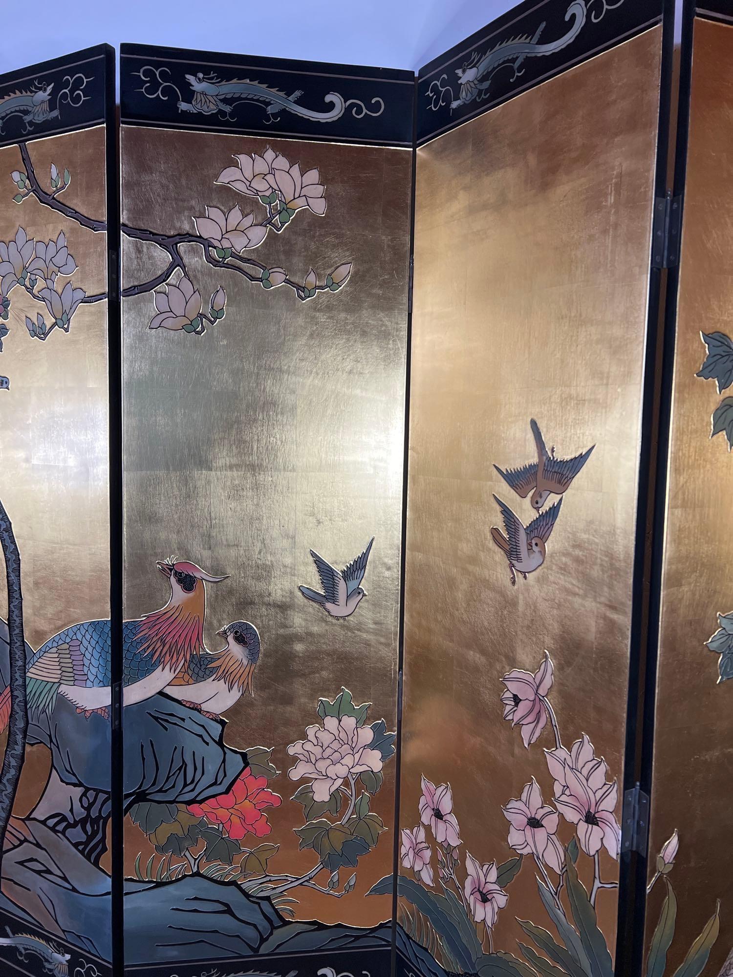 LACQUERED EIGHT PANEL SCREEN