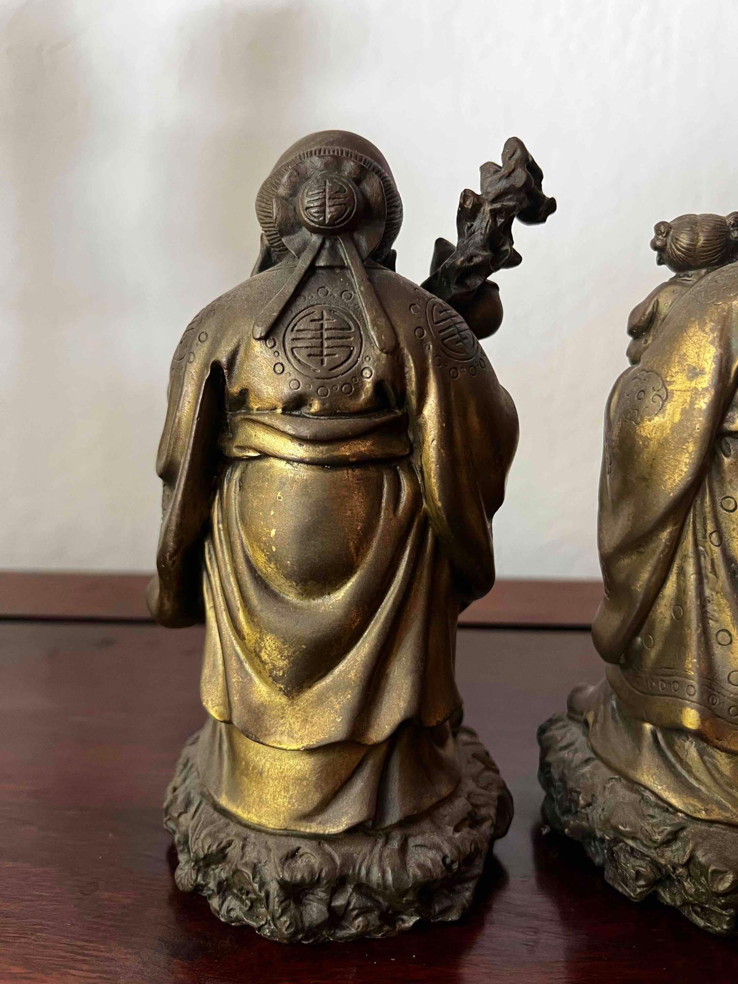 3 FIGURAL BRONZE STATUES