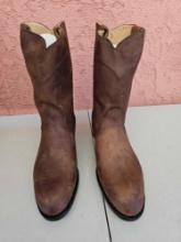 EL PAISANO BROWN LEATHER SMALL HEEL WESTERN BOOTS