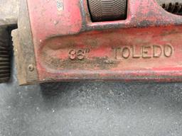 LARGE TOLEDO HEAVY DUTY PIPE WRENCH