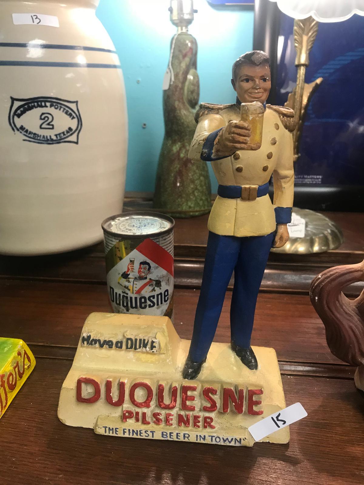 Duquesne Pilsener Chalkware Bar Figurine - Very Rare