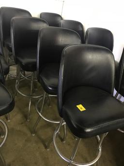 Lot of 4 Black High Back Bar Stools, approx. 41" tall (lot 1)