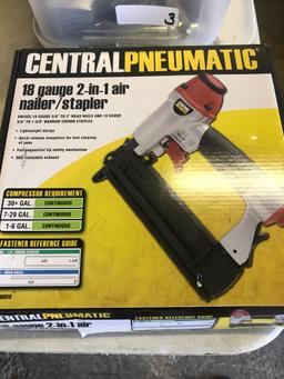 Central Pneumatic 18 gauge 2-in-1 Nailer/Stapler (lot 3)