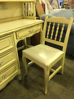 Desk with hutch & matching chair (lot 9)
