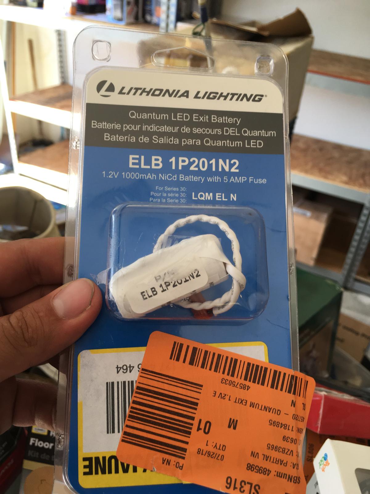 *Lithonia Lighting ELB 1P201N2 M50 Quantum 1.2V Exit Replacement Battery  $20/30