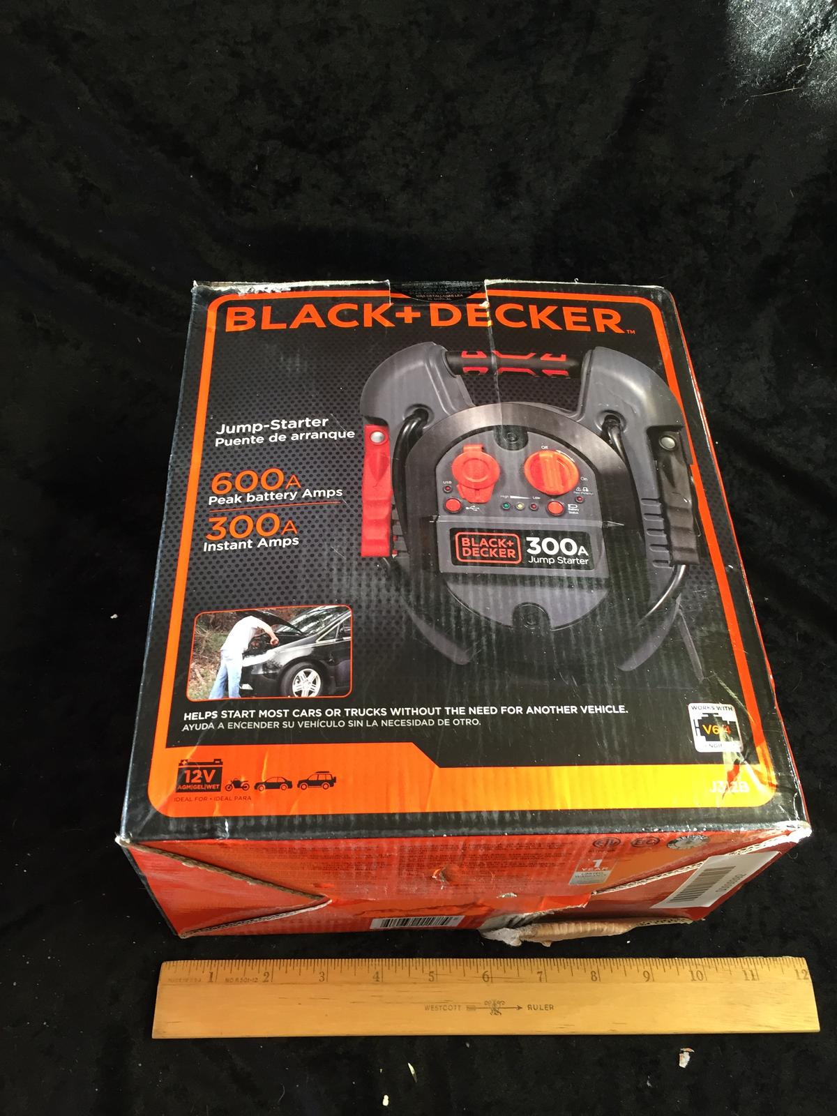 Jump Starter BLACK+DECKER J312B:Instant Amps 600 Peak/300 $60/70