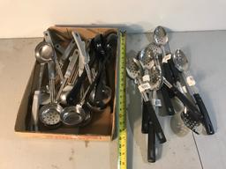 Large assortment of serving ladles, some new with tags