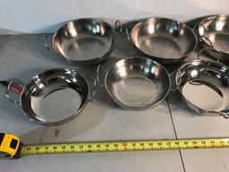 Assorted stainless  steel bowls and serving dishes