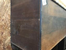 Wooden Storage Bench with upholstered seat, bottom need some TLC, approx 35 inches long