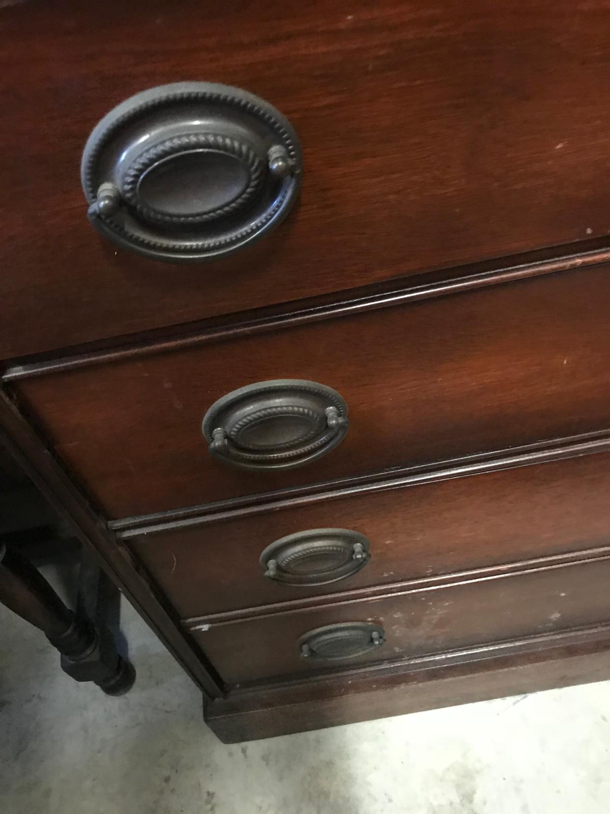 Wooden 3 drawer Chest of Drawers with dovetailed drawers.  Bottom drawer is missing bottom.  30 inch