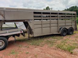 ADAMS STOCK TRAILER W/ SLIDING REAR DOOR - NICE TRAILER! W/ TITLE