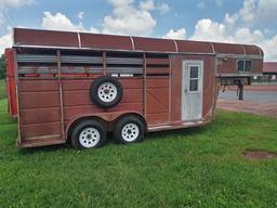 PONDEROSA STOCK COMBO TRAILER 16 FOOT  (NEW TIRES;NEW BRAKES) - W/ TITLE -