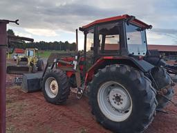 AGCO ALLIS 6670 TRACTOR W/ LOADER AND HAYSPEAR - RUNS