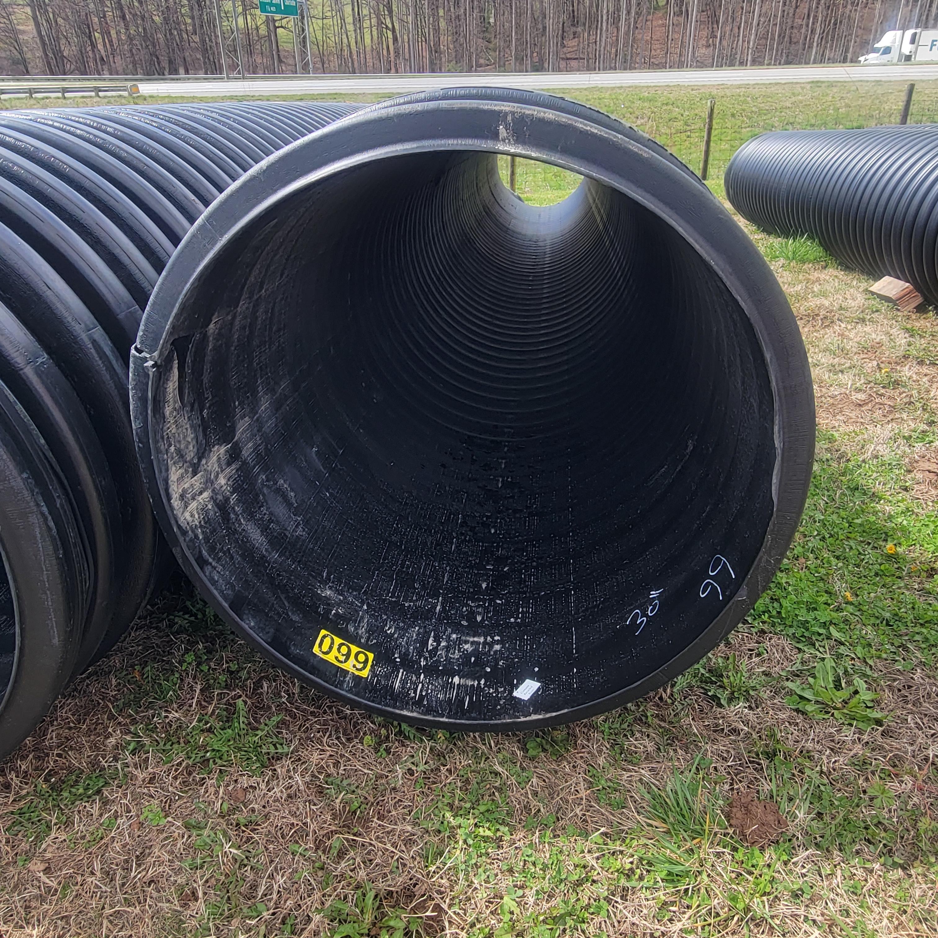 30" OUTSIDE DIAMETER DOUBLE WALL PLASTIC CULVERT 20FT LONG