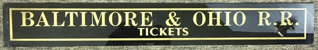 Jalousie Glass Baltimore & Ohio Ticket Sign