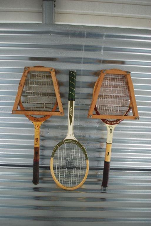 3 Vintage Wood Tennis Rackets