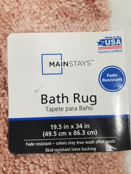 Mainstays Performance Bath Rug - Light Pink - New