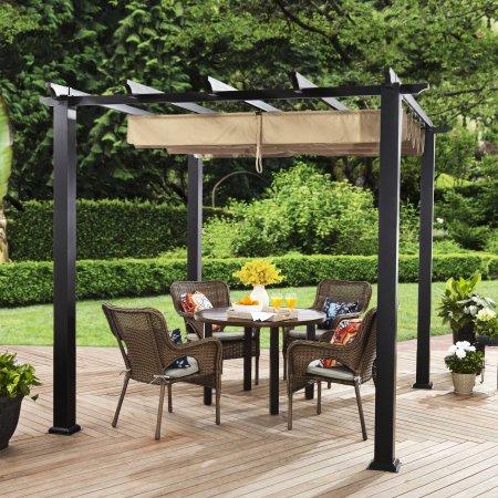 Better Homes & Gardens BHG Meritmoor 9x8.6 FT Aluminum/Steel Pergola - Tan/Bronze - New