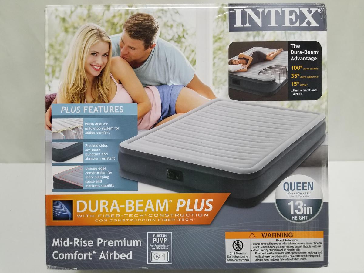 Intex Dura-Beam Plus Inflatable Mattress - Queen - New