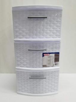 Sterilite 3 Drawer Weaved-Look Organizer. 15" x 12 5/8" x 24" - New