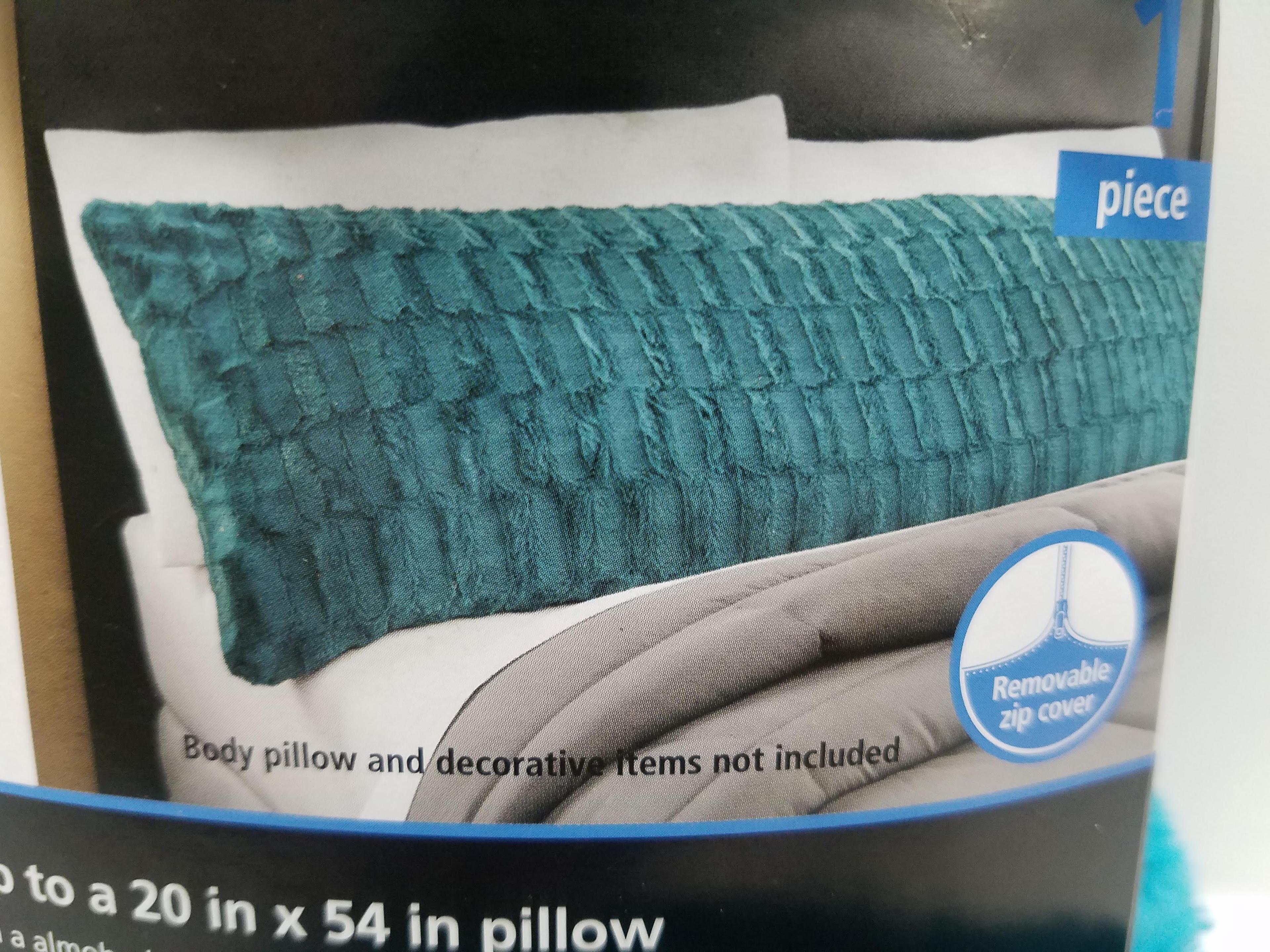 Mainstays Faux Fur Body Pillow Cover - Teal - New