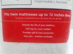 Waterproof Fitted Soft Top Mattress Protector by Mainstay - Twin Size - New