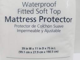 Waterproof Fitted Soft Top Mattress Protector by Mainstay - Twin Size - New
