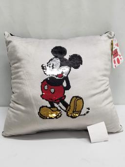 Mickey Mouse Reversible Sequin Pillow - 17"x17" - New