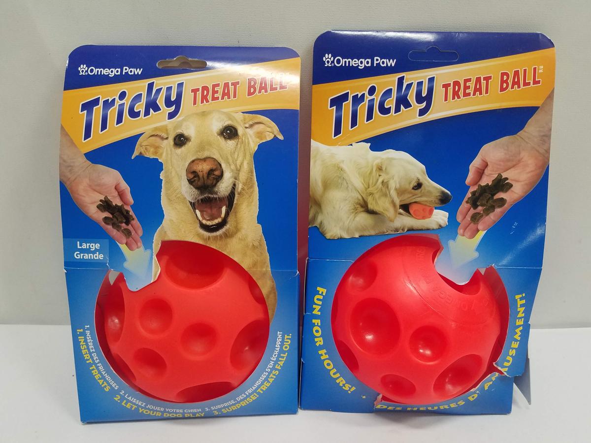 Two Tricky Treal Ball Dog Toys - New