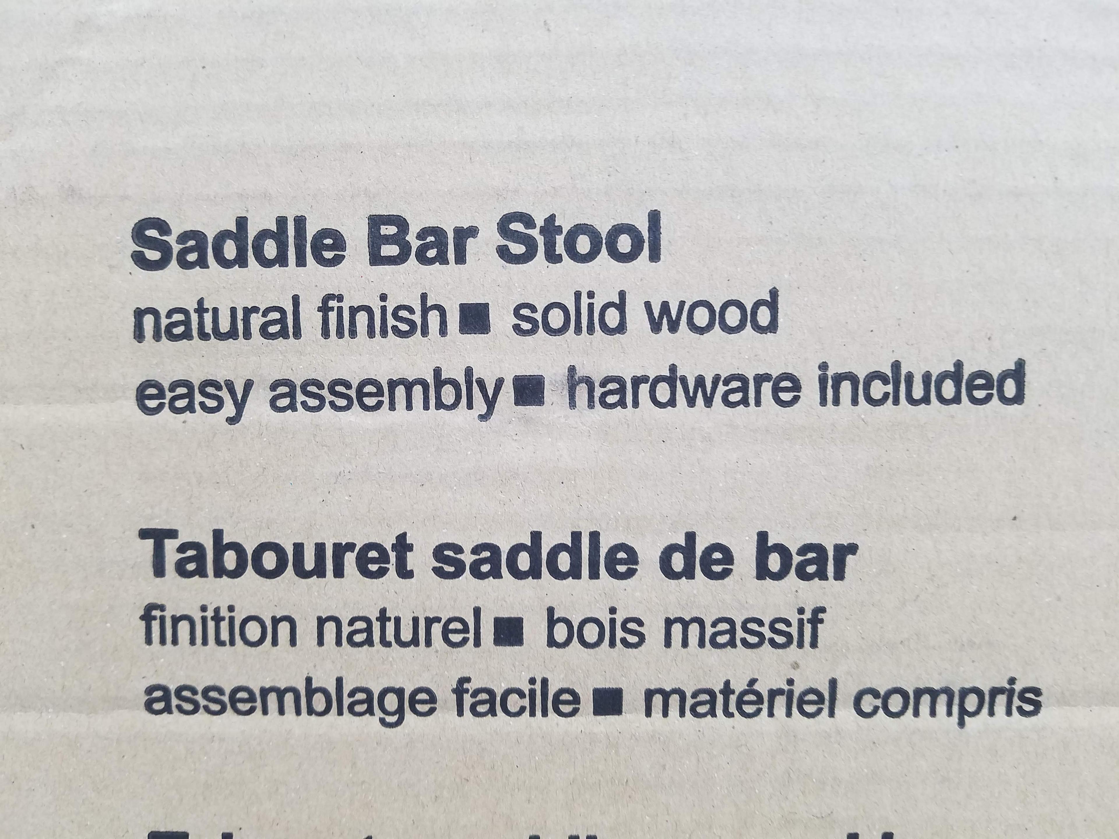 Winsome Saddle Bar Stool, Natural Finish, Requires Assembly - New