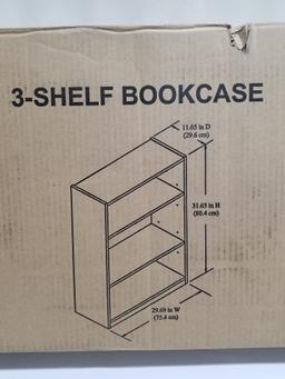 3 Shelf Bookcase - Canyon Walnut - New