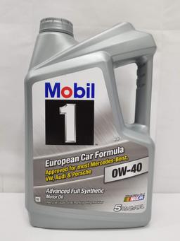 Mobil 1 European Car Formula Advanced Full Synthetic Motor Oil - SAE 0W-40, 5 Qt - New