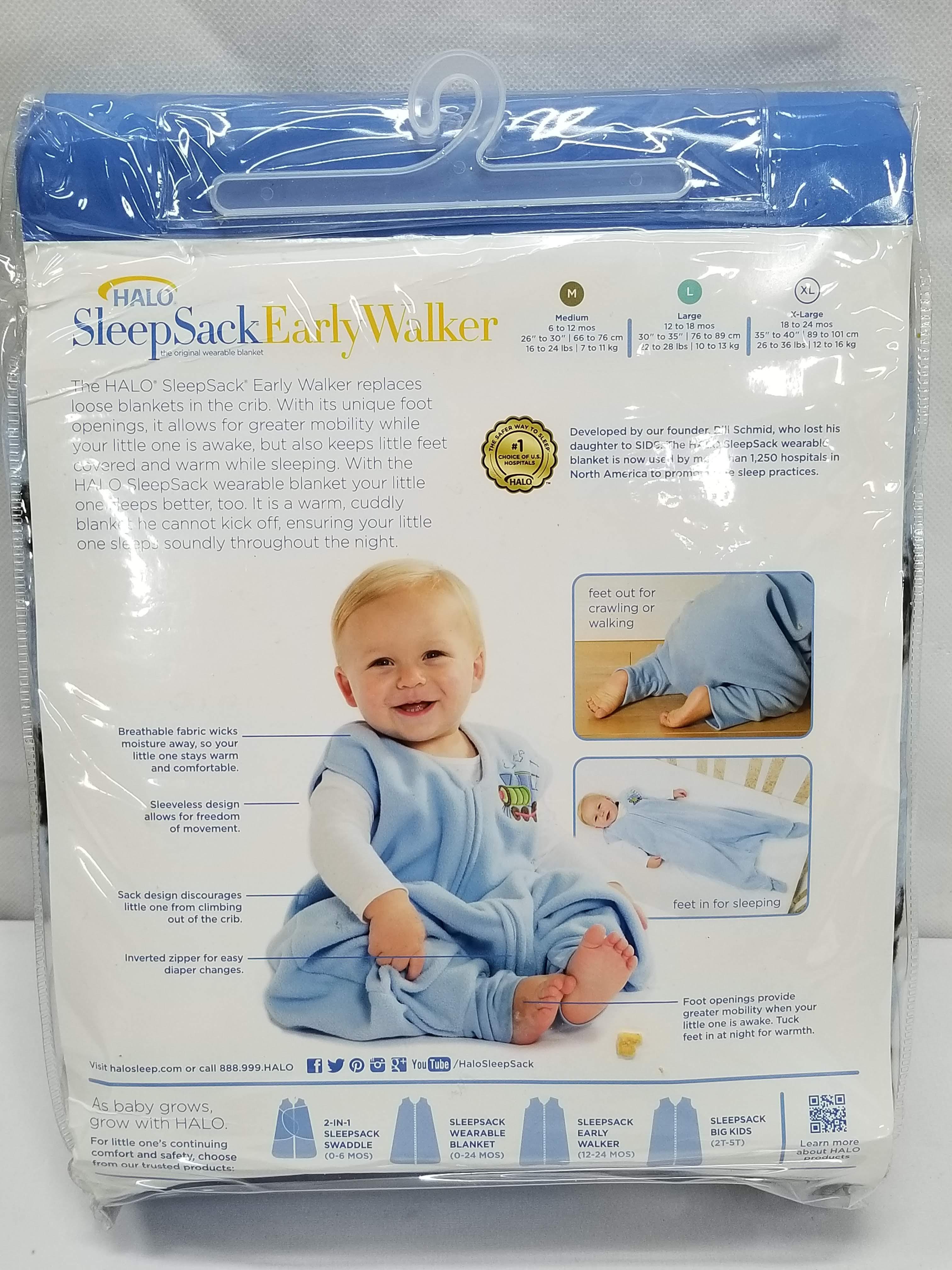 Halo SleepSack Early Walker - Large (12-18mo, 30"-35", 22-28lbs) - Blue, Deer - New