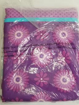 Mainstays Kids 2-Piece Coordinated Set: Twin Duvet Cover, Pillow Sham - Purple Butterfly - New