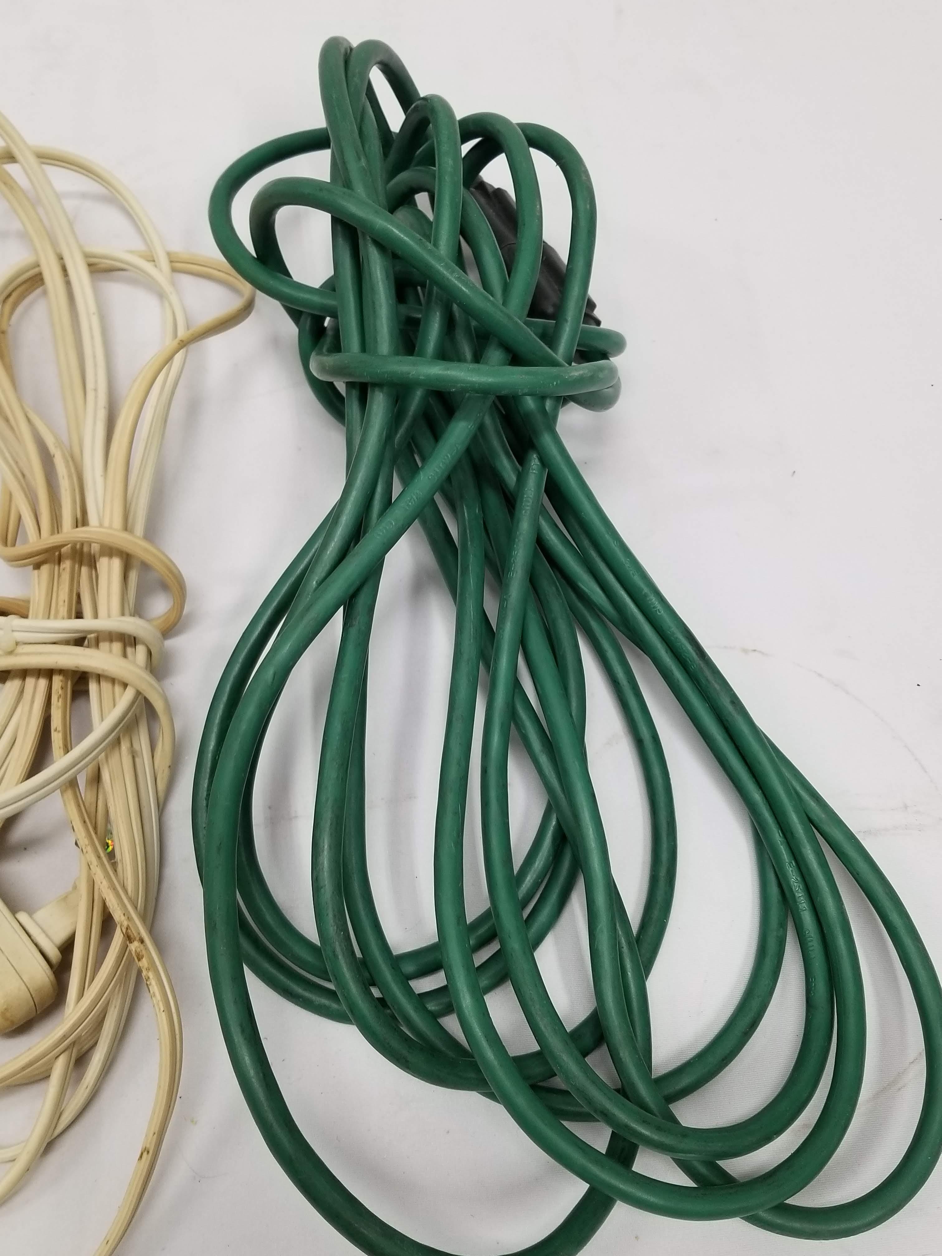 5 Extension Cables: Four 2-Prong, One 3-Prong - Varying Lengths