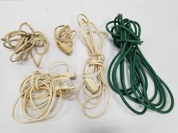 5 Extension Cables: Four 2-Prong, One 3-Prong - Varying Lengths