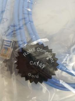 10 Pack 7' Blue Cat5e Patch Cables - New