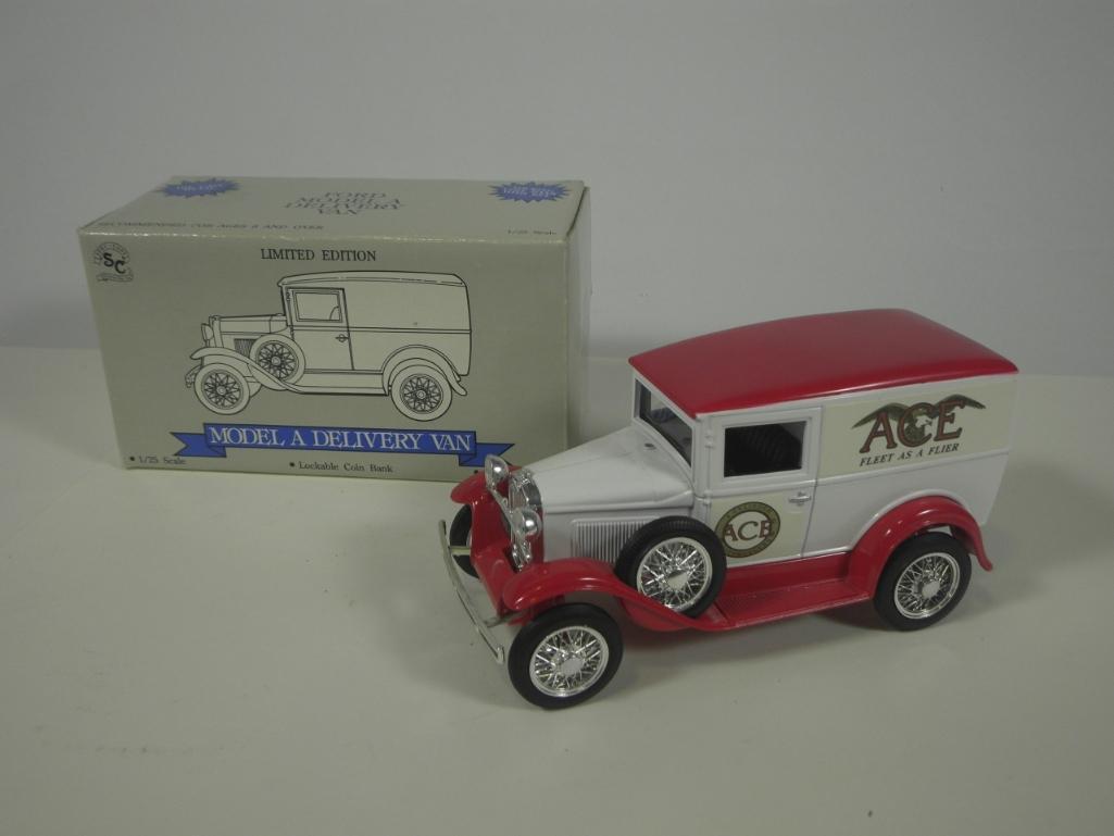 Liberty Classics Model A Delivery Van "Ace" 1:25 Scale Coin Bank w/Key & Box