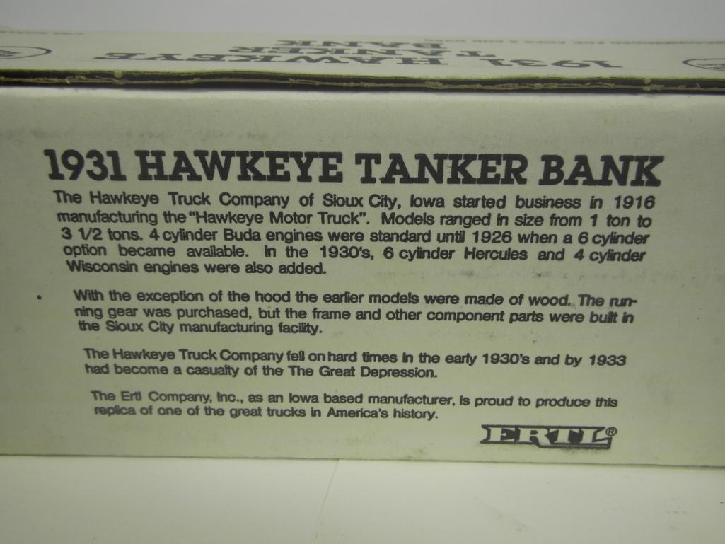 Ertl 1931 Hawkeye "Oil Can Henry's" Tanker Bank w/Key & Box