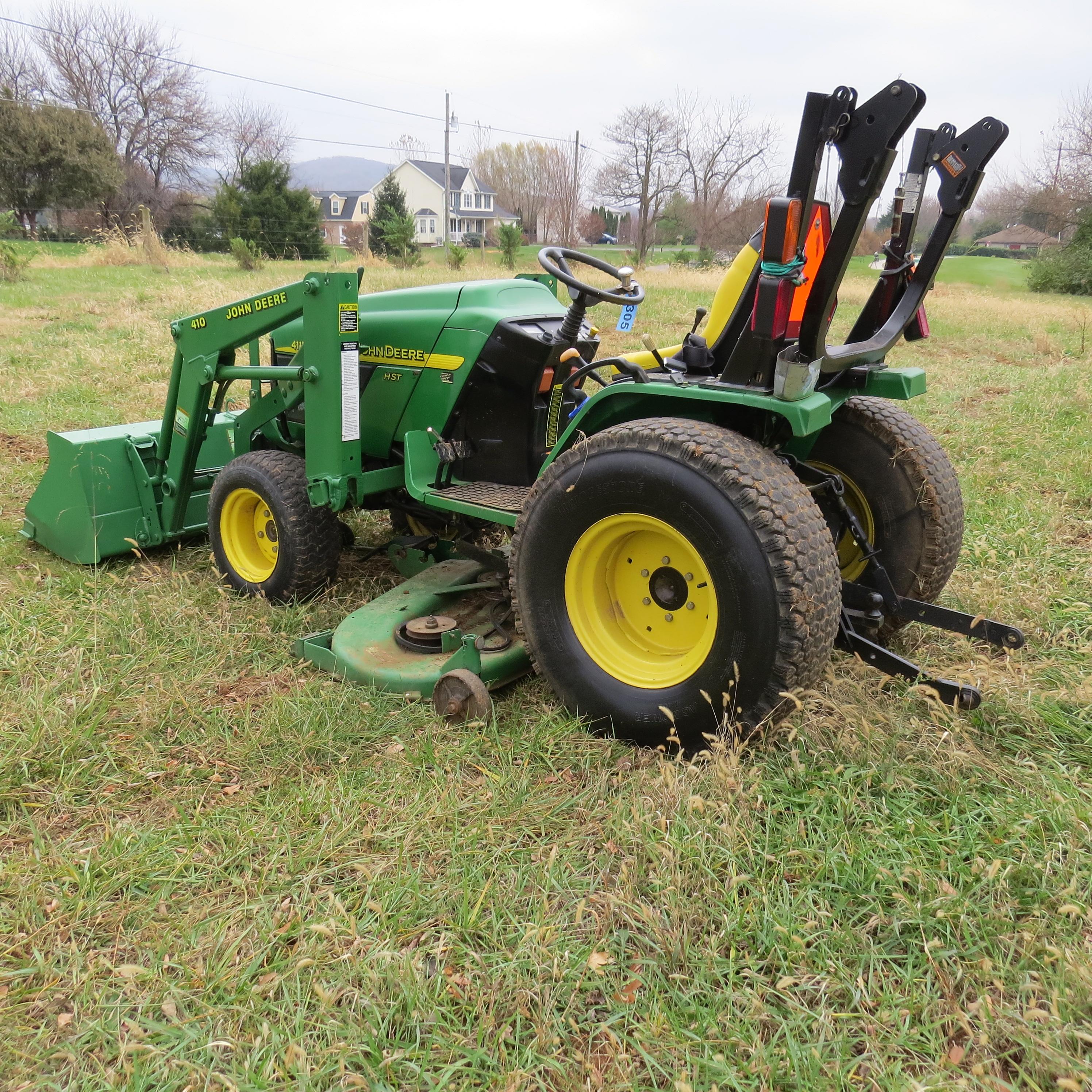 JOHN DEERE 4115 TRACTOR W/LOADER & BELLY MOWER