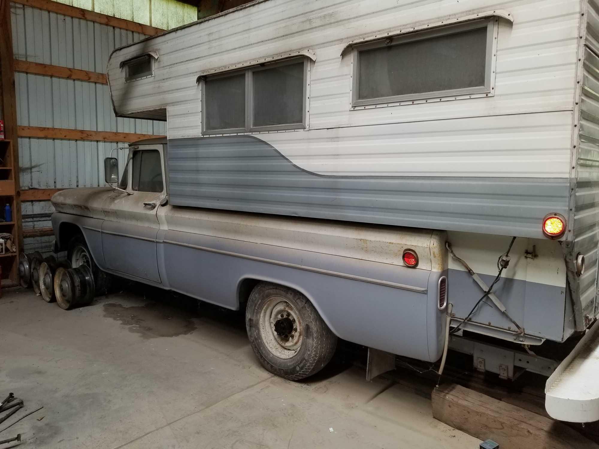 1960 GMC K1500 PICK UP WITH SLIDE-IN CAMPER