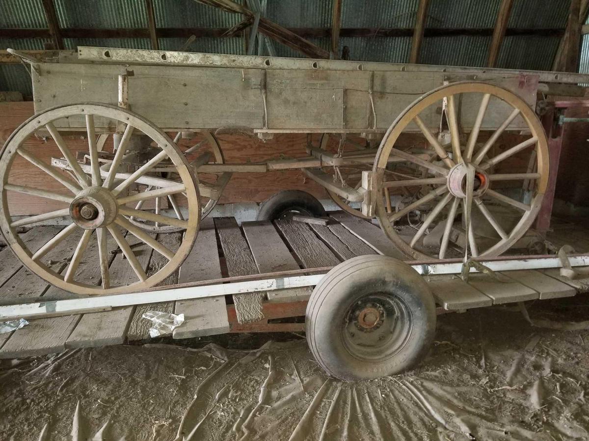 MOLINE WOODEN HIGH WHEEL WAGON