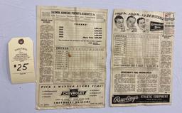 3 - 1950 SOUVENIR SCORE CARDS ST. LOUIS CARDINALS BASEBALL MEMORABILIA