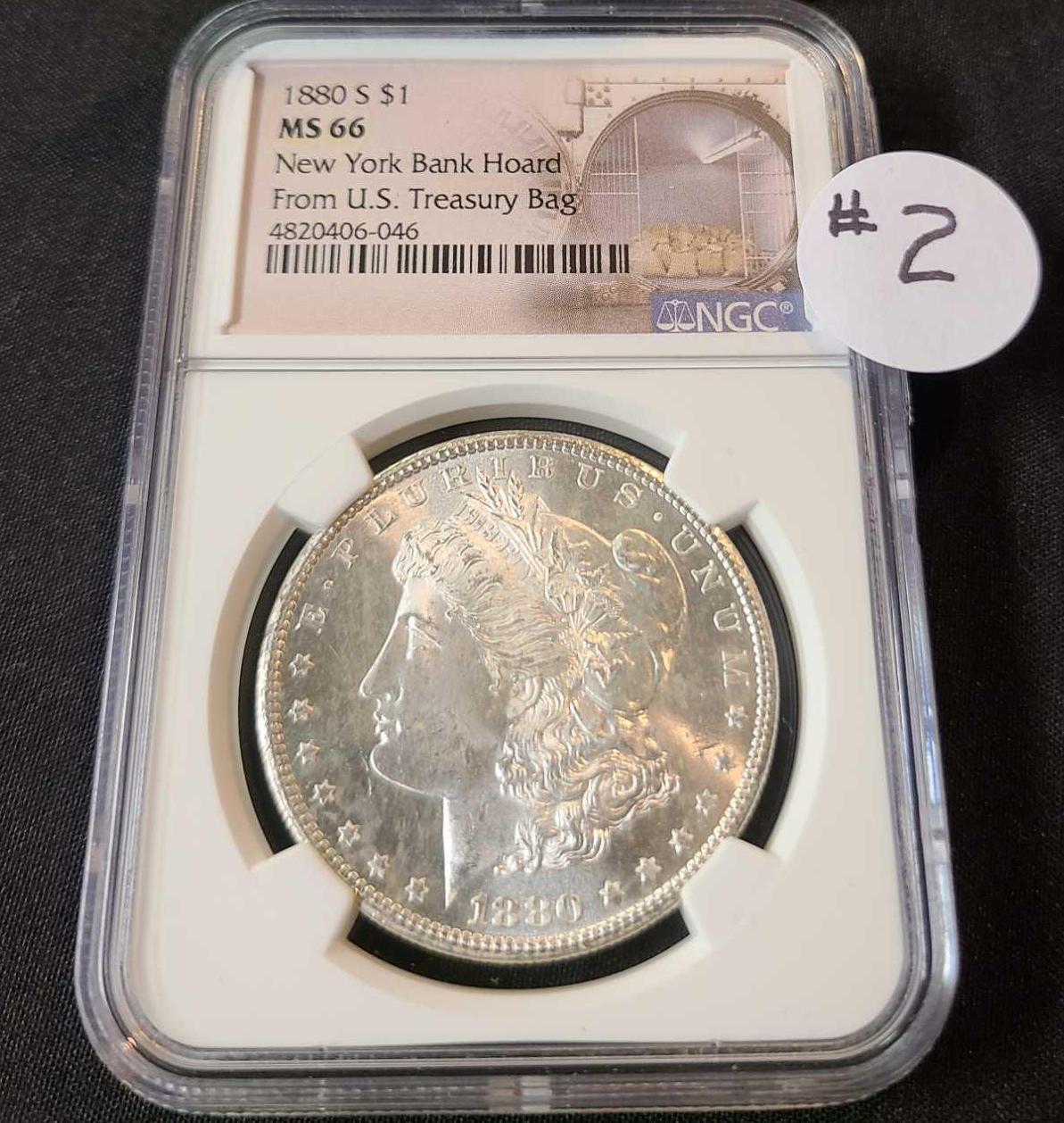 1880-S MORGAN SILVER DOLLAR NGC MS66