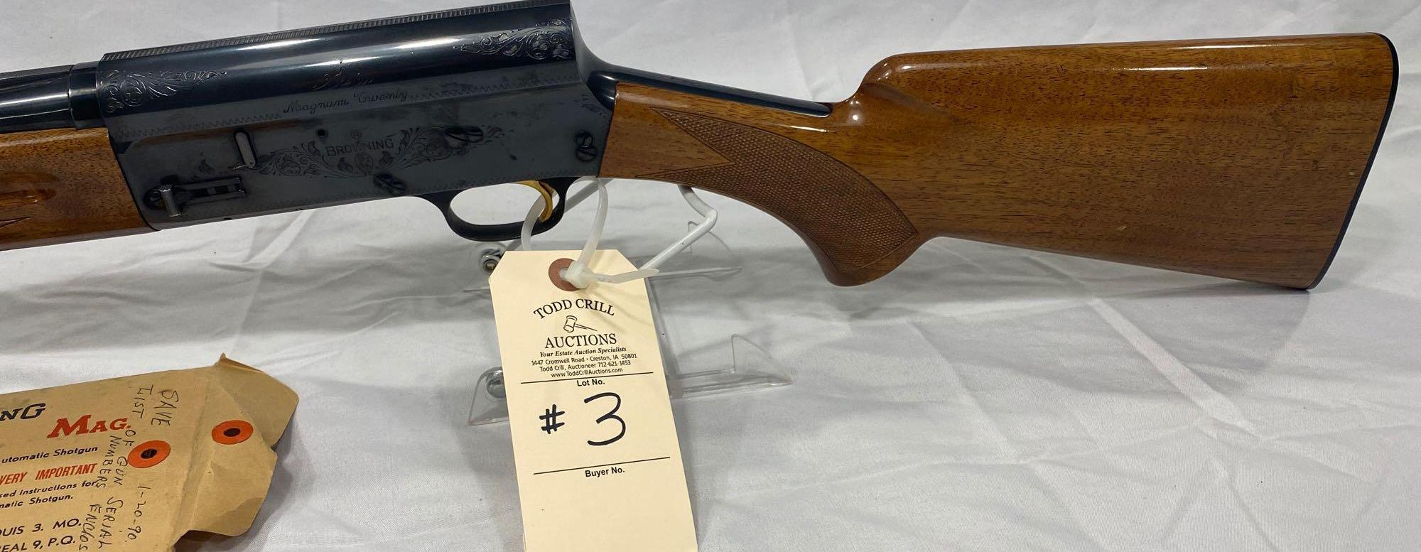 BROWNING "MAGNUM TWENTY", 20 GA SHOTGUN