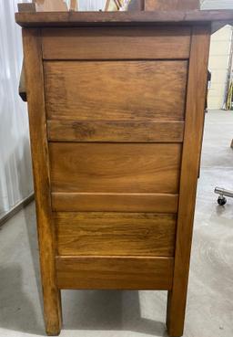 Antique three drawer dresser with mirror